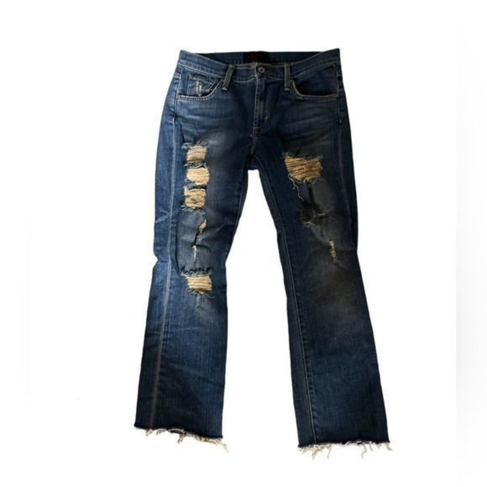 James Jeans womens size 27 Buddy boyfriend‎ distressed - see measurements